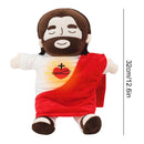 32cm Breathing Jesus Soothe Plush Toy for Kids Soft Soothing Jesus Plushies Comforting Jesus Heart Toy Easter Christmas Gifts