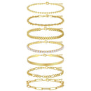 14K Gold Plated Stainless Steel WATERPROOF Layering Bracelet for Women Teen Girls, Dainty Summer Beach Boho Beaded Bracelet Set