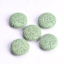 5pcs Natural Volcano Lava Stone Flat Round 20mm 27mm 32mm Loose Crafts Beads lot for Jewelry Making DIY Earring Findings