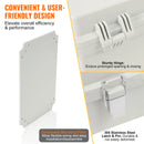 SucceBuy Outdoor Electrical Junction Box ABS Plastic&Hinged Cover Stainless Steel Latch IP67 Waterproof for Electrical Projects