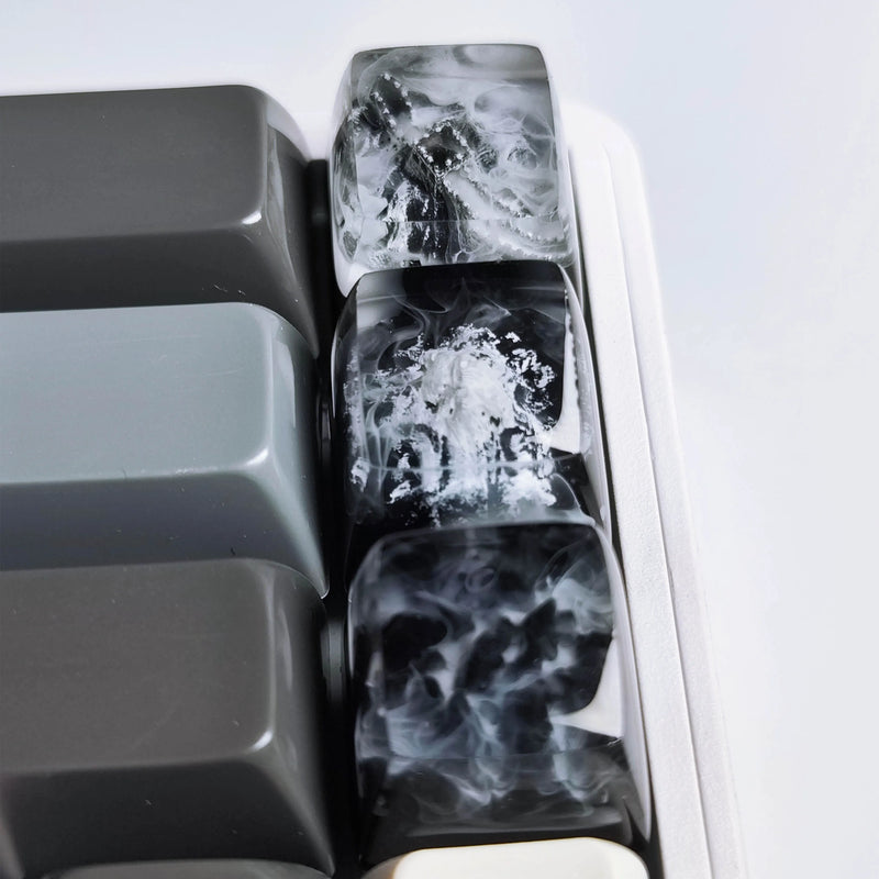 Mechanical Keyboard DIY Resin Drip Glue Snow Mountain Keycap Cross Shaft Custom ESC Gift List Fuji Mountain Transparent Keycap