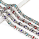 1 Meter 10mm Width Stainless Steel Chunky Knot Silicone Beads Chains for DIY Hip Hop Necklaces Jewelry Making Findings  Supplies