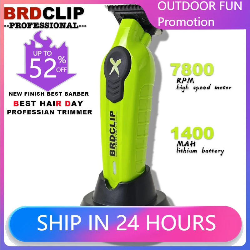 BRDCLIP FA1T NEW Green Professional Hair Trimmer Barber Carving Gradient Finish Machine Electric Clipper with Charger Stand