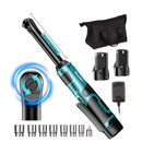 SEESII 3/8"Cordless Electric Wrench 55Nm 6" Extended Ratchet Wrench 12V Rechargeable Angle Wrench Car Repair Tools w/2 Batteries