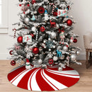 30/36/48 Inch Red Swirl Christmas Tree Skirt Sweet Candy Cane Navidad Tree Skirt Base Mat Ornament New Year Christmas Home Decor