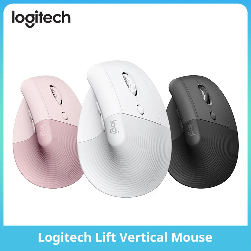 Logitech Lift Ergonomic Vertical Office Mouse Wireless Bluetooth Silent Mice Logi G For PC Computer Tablet Laptop