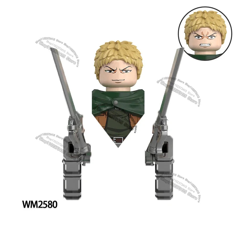 WM6165 WM6166 WM6148 Blocks Anime Bricks Dolls Action Toy Fig Building Blocks Erem Jaeger Armin Levi Mikasa Model Doll
