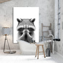 Adorable Raccoon Bathroom Roll Paper Prints Wall Art Canvas Painting Funny Toilet Poster Animal Cute Pictures Home Decoration