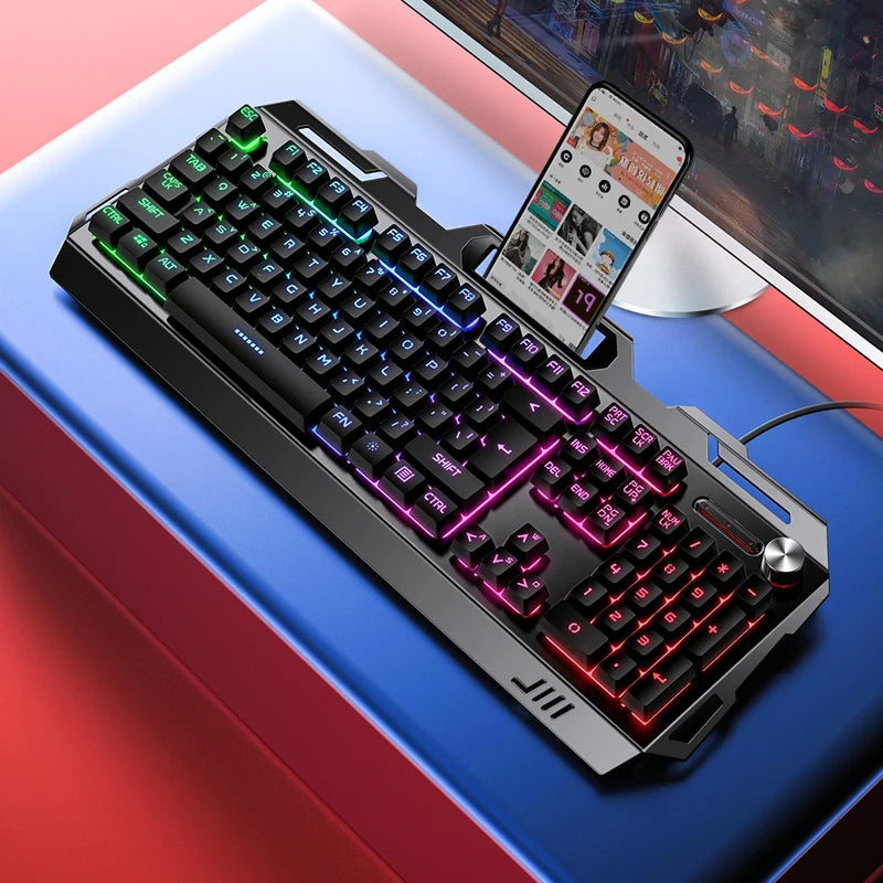 YINDIAO Keyboard Gaming Wired Laptop Desktops PC Computer Office Accessories Low Profile Gamer Keyboards With Numpad