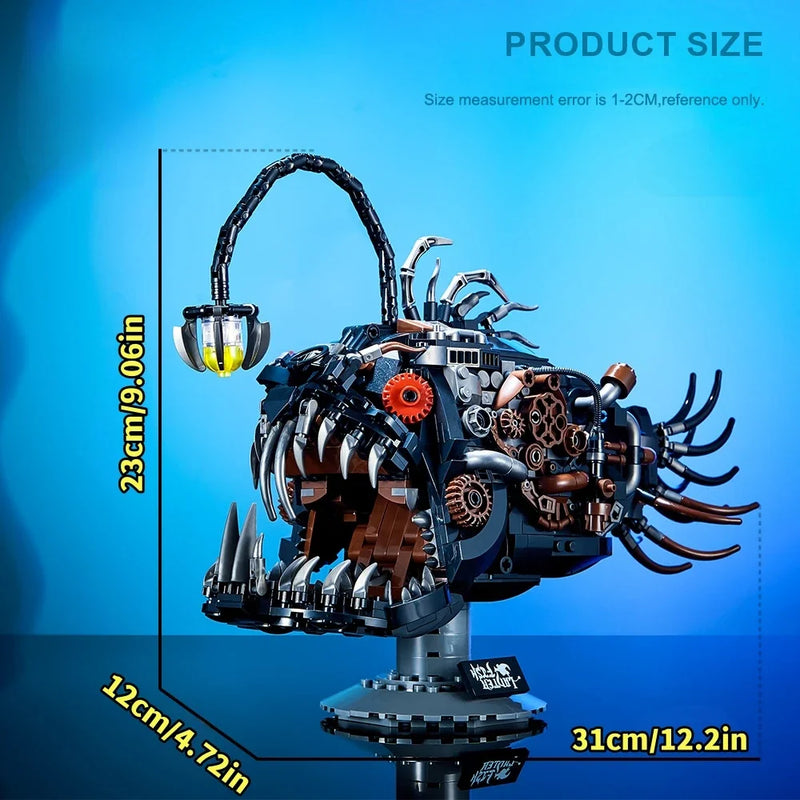 Mechanical Lantern Fish Building Sets Ocean Animal Collection MOC Bricks Assembling Model Toys for STEM Building Gift (1038PCS)