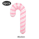 6Pcs Christmas Candy Cane Foil Balloons Round Windmill Lollipops Candy Helium Foil Balloons for Xmas Wedding Birthday Decoration