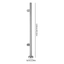 Railing Column with Stable Base, Stainless Steel 90cm or 110cm Middle Column and End Column