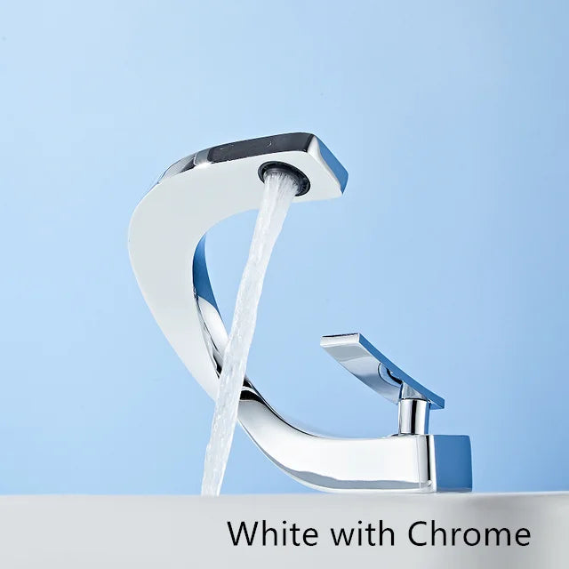 Tuqiu Bathroom Faucet Brass Rose Gold White Bathroom Basin Faucet Cold Hot Water Mixer Sink Tap Deck Mounted Black Rose Gold Tap