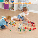 72/108 Pieces Montessori Set Of Children's Toy Wood Trains, Cars, Engineering Railway Wooden Train set Gift For Boys And Girls