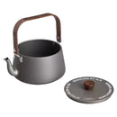 1.1L Camping Water Kettle with Wooden Handle Outdoor Portable Teapot Lightweight Coffee Pot Tourist Tableware