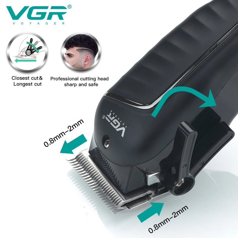 VGR Hair Clipper Professional Hair Cutting Machine Barber Rechargeable Hair Trimmer Digital Display Trimmer for Men V-683