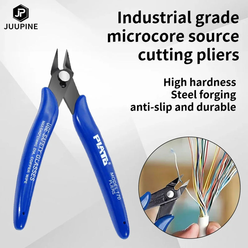 PLATO 170 Blue Flush Cutter Mini Diagonal Cutting Plier Electrical Wire Cable Metal Snips Flush Pliers Convenient Durable Tool