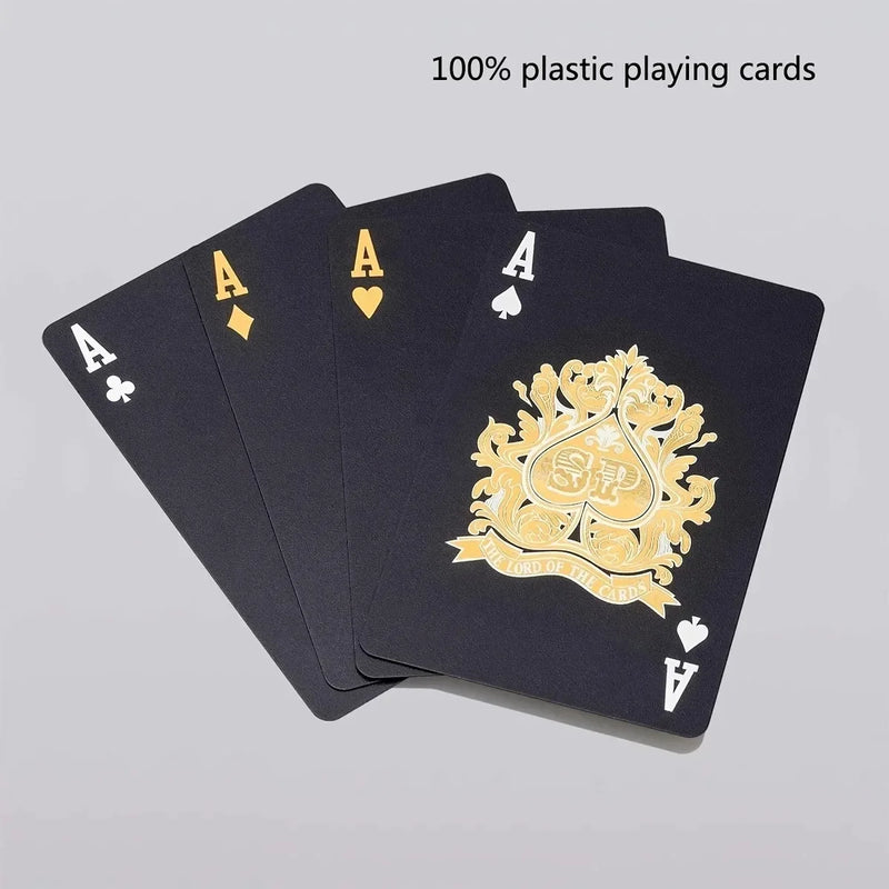 Black Gold Playing Card Game Card Waterproof Creative Magic Tools Chessboard Game Props For Home Holiday Classic Party Game Col