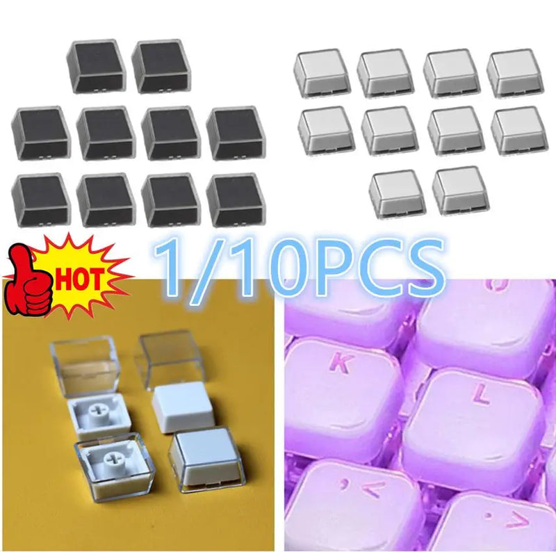 1/10/pcs Transparent Keycaps Double-layer Keycaps Removable Paper Clips Custom MX Switch Relegendable Keycap Shell Protection