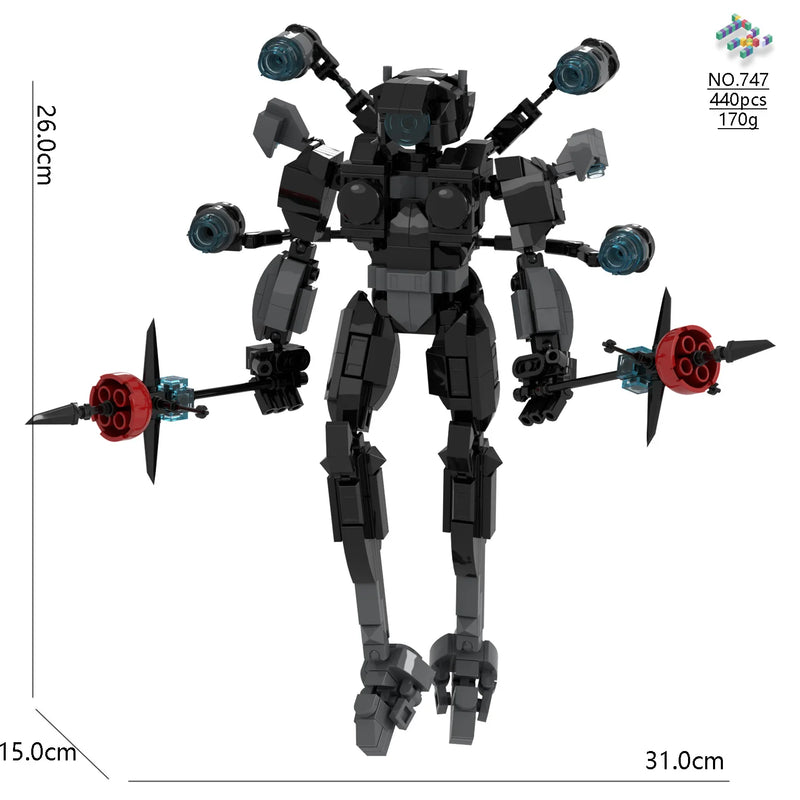 Skibidi Toilet Titan TV Man Speakerman Horror Game Bosses Camara Building Block Cartoon Doll Model Kids Birthday Halloween Gift