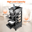 Salon Trolley Cart with Wheels 5 Drawers Salon Spa Styling Station Trolley Equipment Rolling Storage Tray Cart Organizer Cart