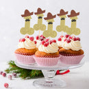 10pcs Glitter Willy Penis Cupcake Topper Funny Nude Dick Cake Toppers Wedding Favors Bachelorette Adult Hen Night Party Supplies