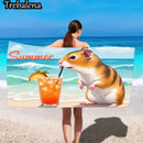 30*60inch Ultra-Soft Beach Towel with Summer Beach Fun Hamster Cocktail Towel