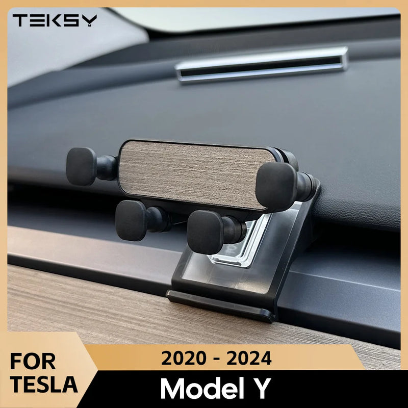 For Tesla Model Y Car Cell Phone Holder Noiseless Gravity Support Mount Bracket Vent Clip Air Outlet Snap-in Stand Soft Base