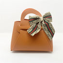 10pcs Easter Leather Mini Gift Bags With Bow Ribbon Packaging Box Wedding for Guest Candy Handbag Bag Birthday Party Decor bag