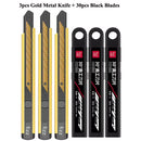 Fizz Metal Utility Knife Blade Paper Cutter Aluminum Alloy Pocket Knifes with Self-Locking Design Stationery Supplies