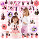 Nezuko Birthday Decorations,117pcs Decorations&Nezuko Party Tableware Set-Party Plates Tablecloth&Cake Topper Banner Balloons