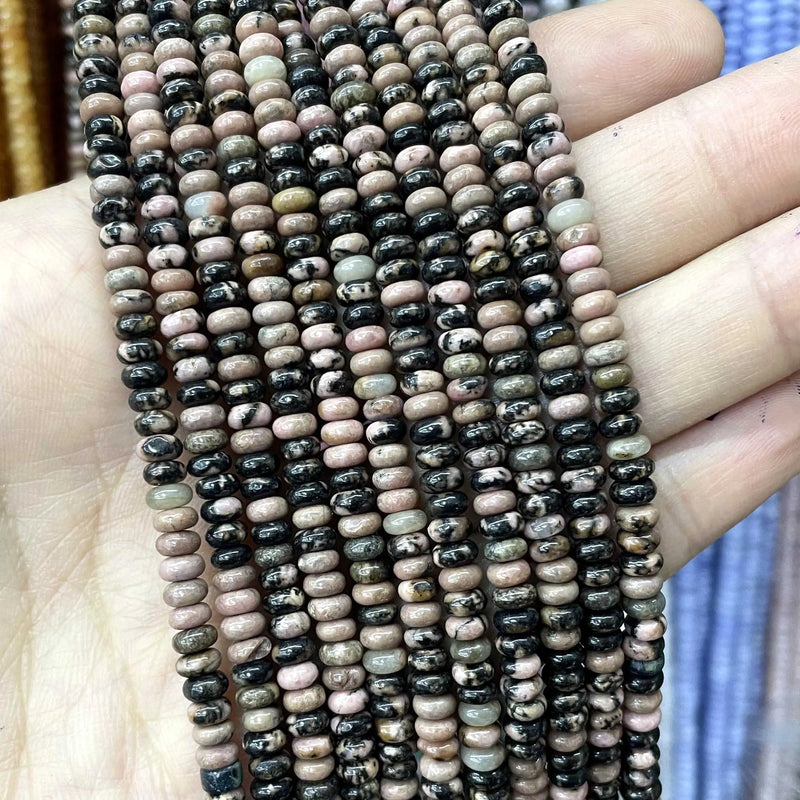 Natural Agates Tiger Eye Chalcedony Jades Stone Round Rondelle Spacer Beads For Jewelry Making Diy Bracelet Accessories 2X4mm