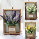 Wood Photo Frame Imitation Flowers Decoration Simulated Flower And Plant Photos Frame 3D Handmade Artificial Flower Wall Hanging