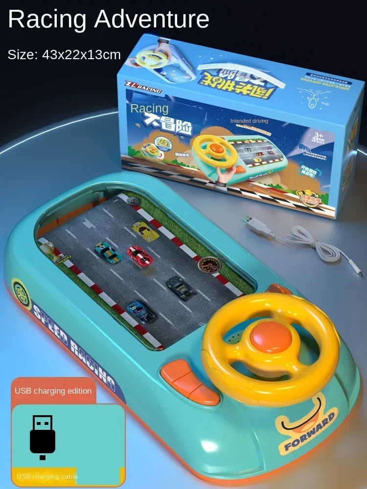 New Children's Electronic Adventure Game Steering Wheel Racing Cars Driving Toys Simulating Vehicles Music Sounds Baby Gifts