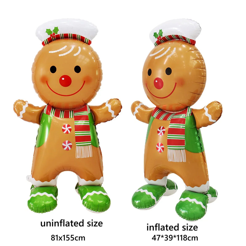 1pc New Extra Large Standing Santa Claus Foil Balloon Christmas Holiday Party Decoration New Year Birthday Supplies Easter Gift