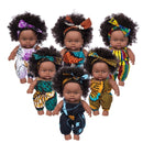 African Black Baby Toy with Curly Hair Christmas Simualtion Cartoon for Doll