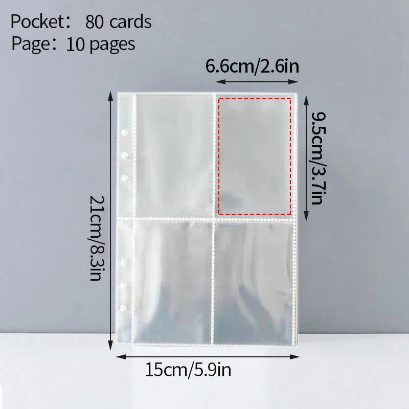 10pcs A5/A6 Binder Sleeves Photo Album Binder 1/2/4 Pockets Inner Photo Sleeves Transparent Album Accessories Photocard Storage