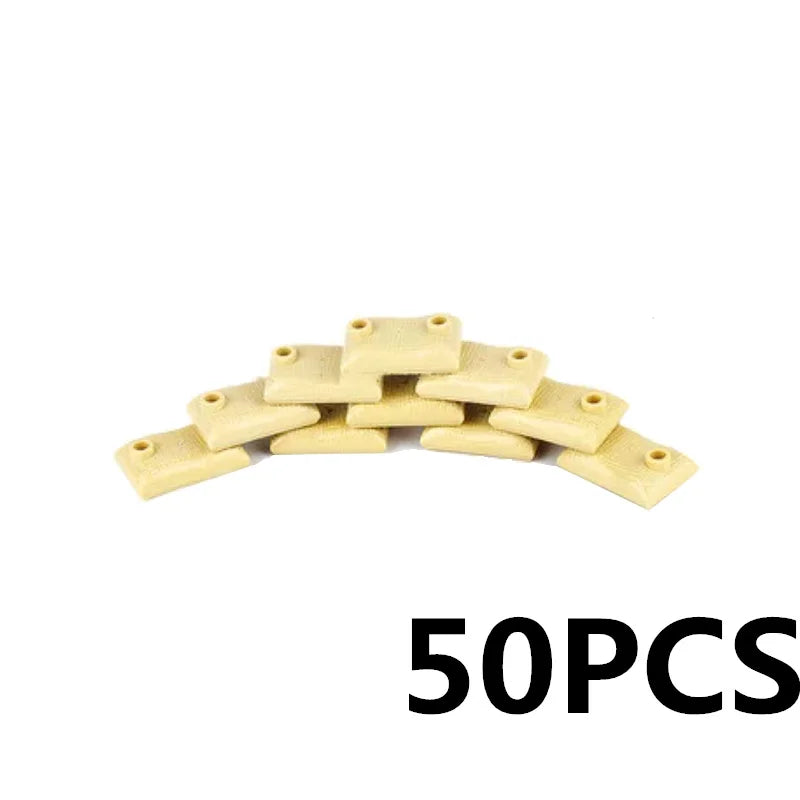 Military MOC Sentry Building Block Soldier Sandbag Fence Cannon Shell Barbed Wire Weapon Rack Training Field Watchtower Toy K018