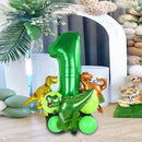 19PCS/PACK 32 inch Green Digital Dinosaur Aluminum Film Balloon Set Forest Theme Party Decoration Balloon