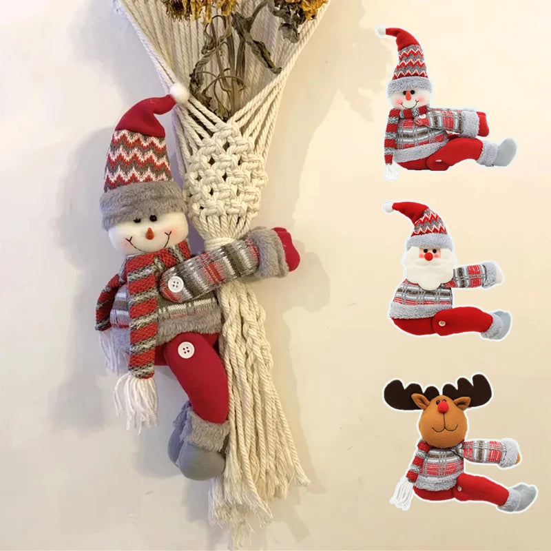 Christmas Decoration Curtain Strap Santa Claus Christmas Tree Ornament Home Decor Snowman Curtain Strap Party Supplies