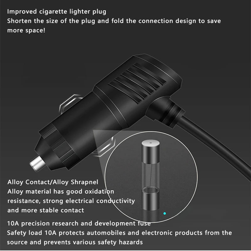 Car One Tow Three Power Dual USB Interface Car Charger Multi-function Car Power Adapter Plug