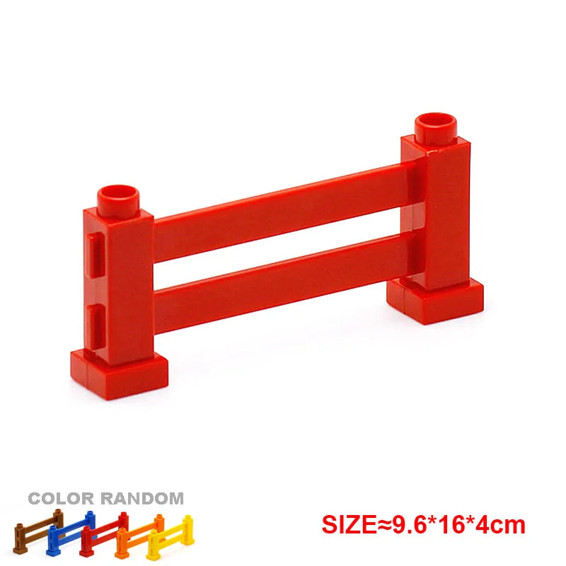 Large Building Block Assembly Accessories DIY Roof Wall Guardrail House City Farm Playground Series Set Gift Toys for Children