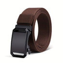 Men's Belt With Automatic Metal Buckle , Outdoor Working Tactical Belt ,Toothless Automatic Buckle For sports canvas Belts