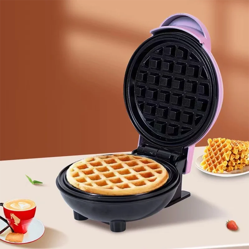 EU Mini Waffle Maker Is Compact in Size, Suitable For Dorms, Apartments, Non-Stick Surface, Easy To Clean, Perfect For Dessert