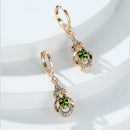 Trendy Luxury Rainbow Crystal Hoop Earrings Dainty Champagne Gold Color Stud Earrings For Women Engagement Wedding Jewelry Gift