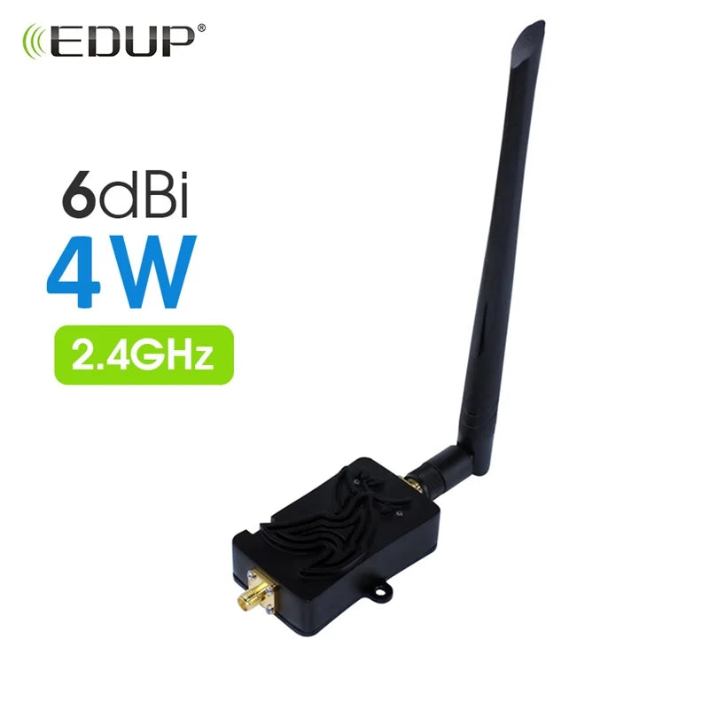 EDUP 8W 2.4Ghz WiFi Power Amplifier Extender 5.8Ghz 5W Signal Booster Wireless Range Repeater for Wi-Fi Router SMA Port Antenna