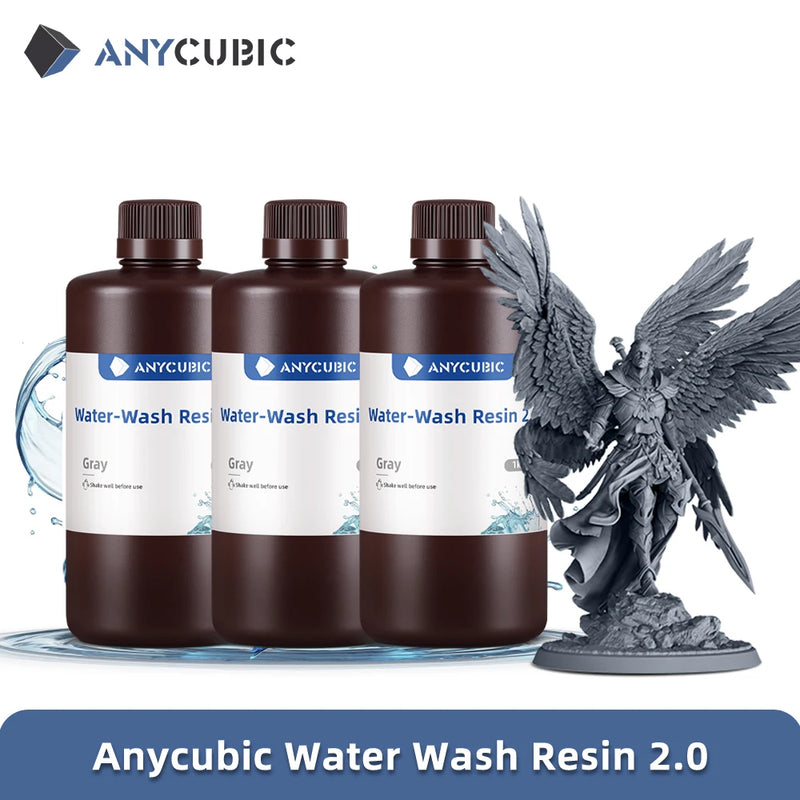 ANYCUBIC Water-Wash Resin 3kg High Precision Low Odor Low Viscosity 3D Printing Standard Photopolymer For LCD 3D Printer