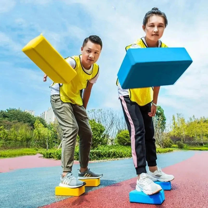 3PCS Crossing the River Brick Balance Training Children's Adult Group Building Game Props Sense of coordination and balance ﻿