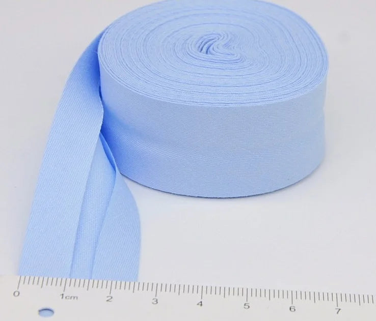 25mm (1“) width Bias Tape 100% Cotton Extra Soft for Baby Cloth Skin-friendly Fablic Bias Binding Tape Ironed Folded 12 yards