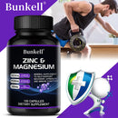 Zinc + Magnesium - Helps Maintain Healthy Nerves and Muscles, Improves Energy, Vitality, and Fights Daily Stress and Fatigue